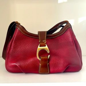 Dooney & Bourke front buckle satchel purse, cranberry